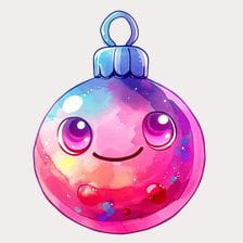 Cute Watercolor Christmas Ornament Clipart