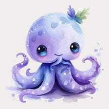 purple octopus clipart