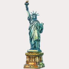 Statue of Liberty watercolor clipart