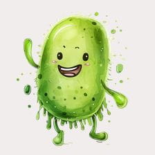 Cute Green Bacteria Clipart