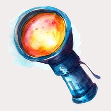 Vintage Watercolor Flashlight Clipart