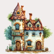 Vintage Cartoon House Clipart
