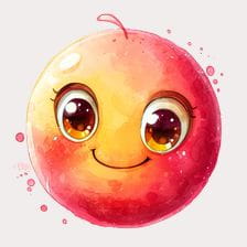 Cute Watercolor Smiling Face Clipart