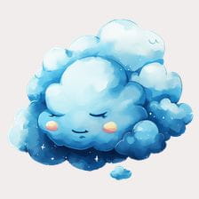 Sleeping Cute Cloud Clipart