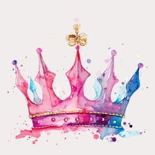 Watercolor Pink Crown Clipart
