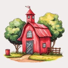 red barn clip art