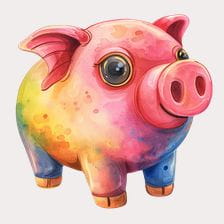 cute piggy bank clipart