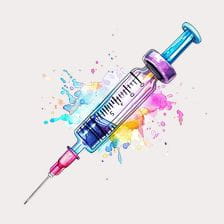 Colorful Watercolor Syringe Clipart