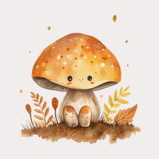 Adorable Autumn Mushroom Clipart