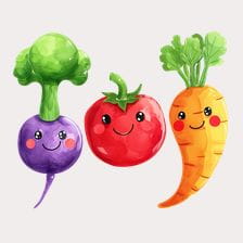 Cute Cartoon Vegetables Clipart