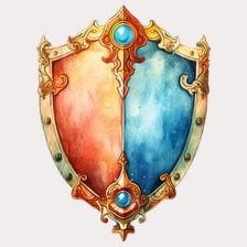 Fantasy Watercolor Shield Clipart