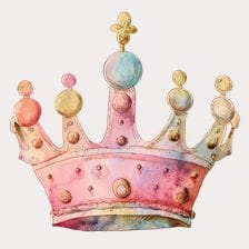 Pink watercolor crown clipart