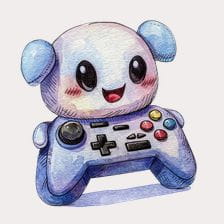 Cute Gamer Panda Clipart