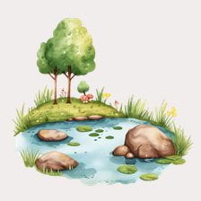 nature lake clipart