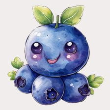 Kawaii Blueberry Clipart