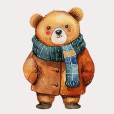 Cute Watercolor Bear Clipart