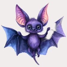 purple Bat Clipart