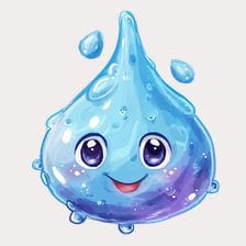 Cute Water Drop Cartoon Clipart