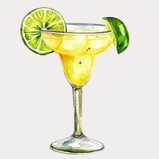 Watercolor Lime Margarita Clipart