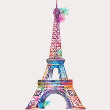 Watercolor eiffel tower