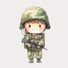 Cute Cartoon Soldier Clipart