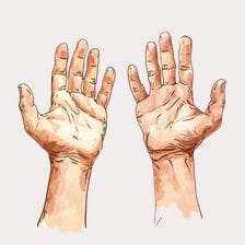 Hand Drawn Upward Reaching Hands Clipart
