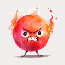 Angry Red Watercolor Emoji Clipart