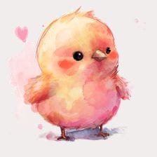 Cute watercolor baby chicken