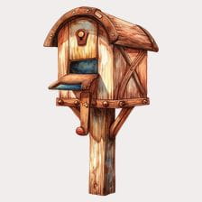 rustic wooden mailbox clipart