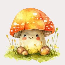 Cute Smiling Mushroom Clipart