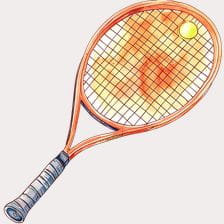 Watercolor Tennis Racket Clipart