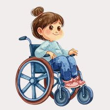 Smiling Girl Wheelchair Clipart