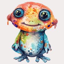 Cute Watercolor Frog Clipart
