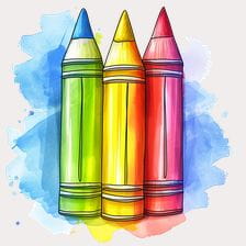Vibrant Colored Pencils Clipart