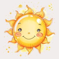 Cute Smiling Sun Clipart