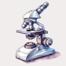 Vintage Microscope Watercolor Clipart