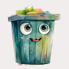 kawaii trash clipart