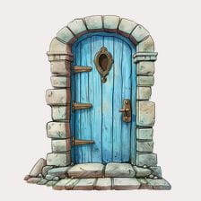 watercolor door clipart