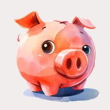 pink piggy bank clipart