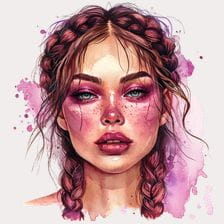 Watercolor make up clipart