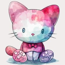 cute watercolor cat clipart