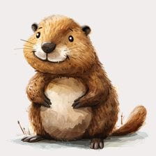 Cute Watercolor Groundhog Clipart