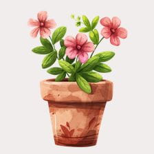 watercolor flower pot clipart