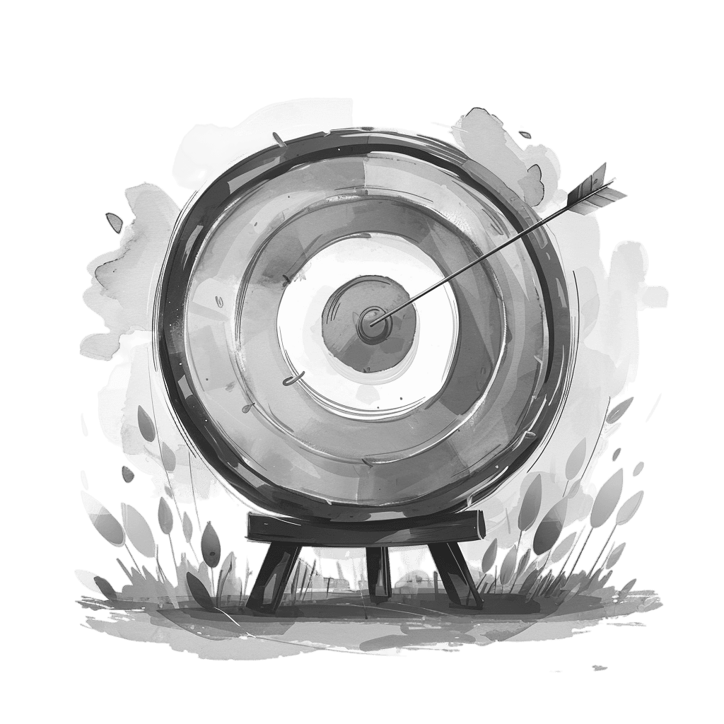 Black and White target clipart