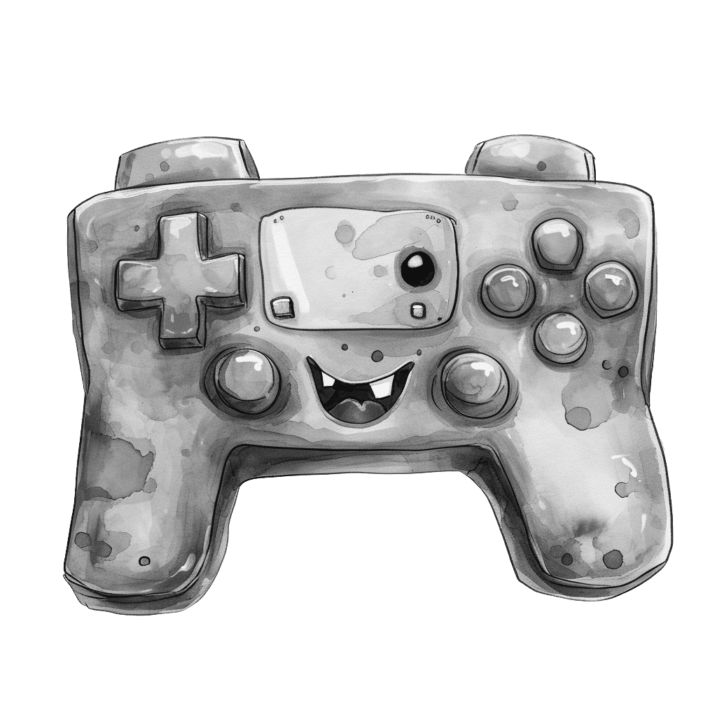 Black and White controller clipart