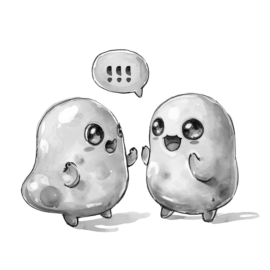Black and White cute jelly blobs clipart