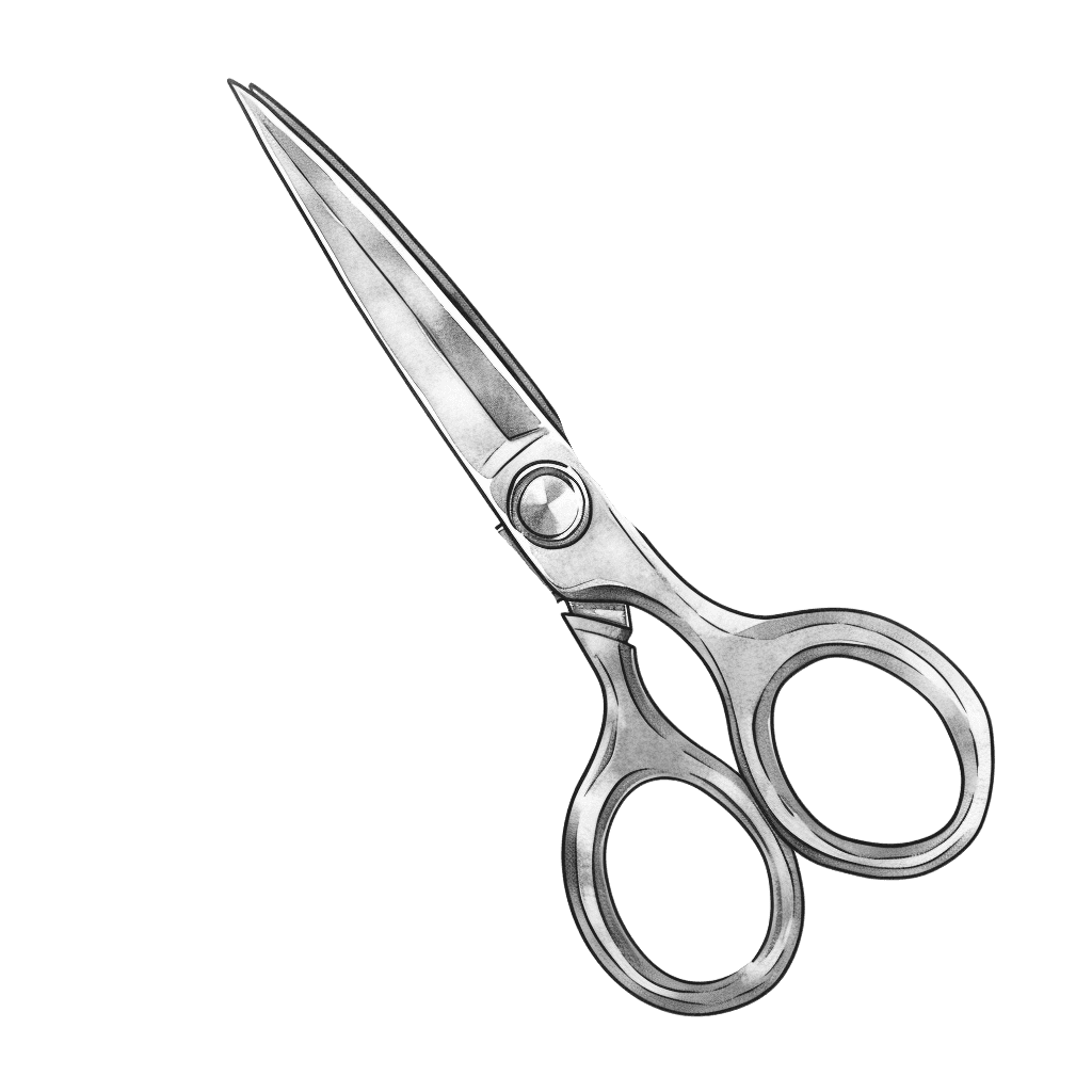 Black and White pink scissors clipart