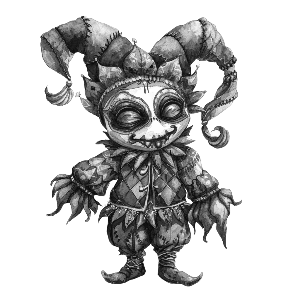 Black and White cute Mardi Gras clipart
