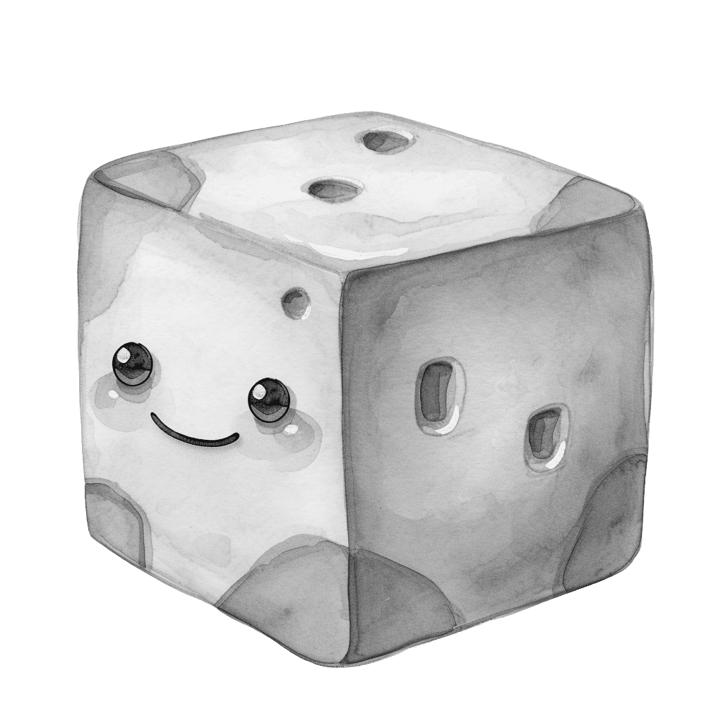 Black and White Cute Cartoon Cheese Cube Clipart