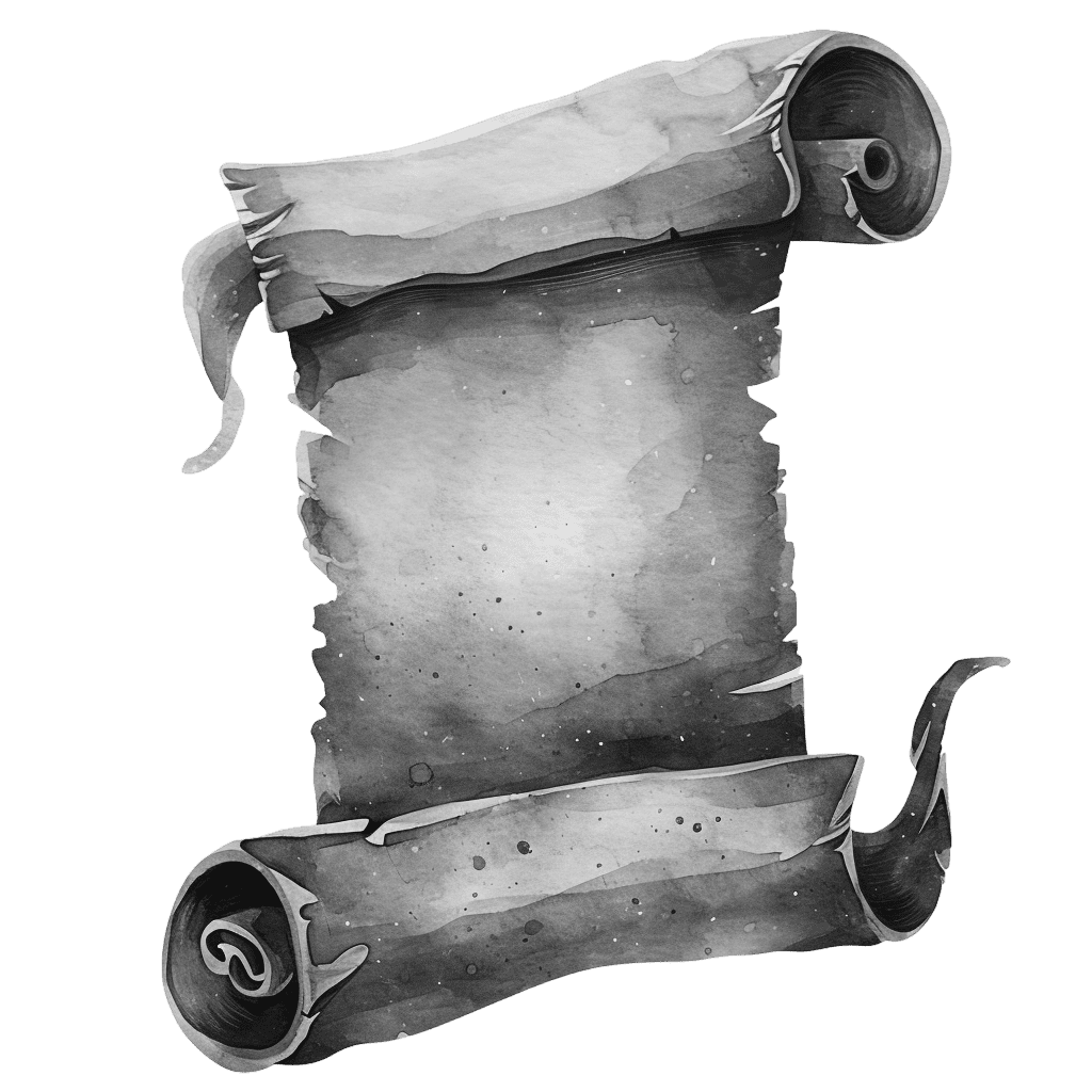 Black and White Magical Galaxy Watercolor Scroll Clipart